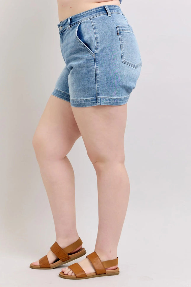 Judy Blue Plus Size High Rise Denim Shorts - THE AMERICAN BLUE