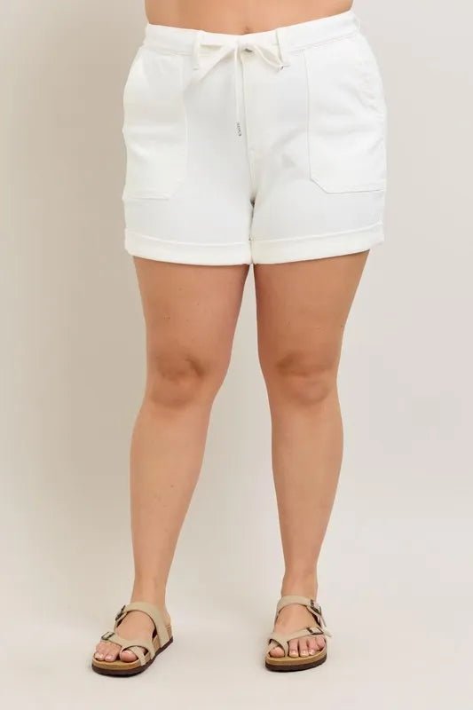 Judy Blue Plus Size High Waist Cuff Denim Shorts - THE AMERICAN BLUE
