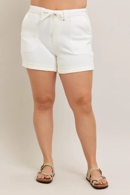 Judy Blue Plus Size High Waist Cuff Denim Shorts - THE AMERICAN BLUE