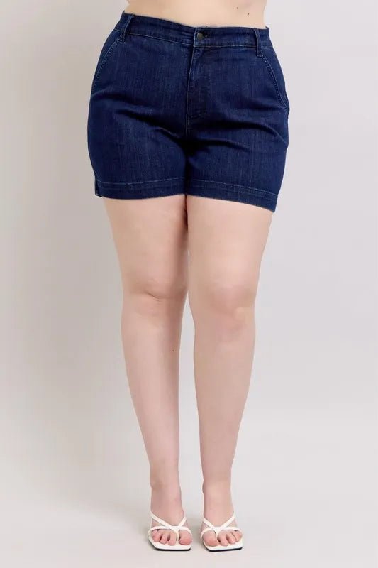 Judy Blue Plus Size High Waist Denim Shorts - THE AMERICAN BLUE