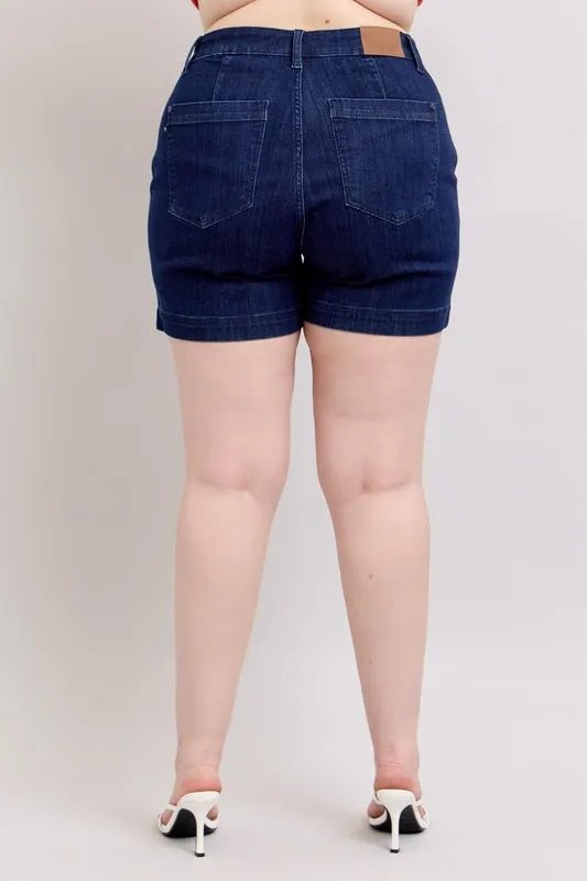 Judy Blue Plus Size High Waist Denim Shorts - THE AMERICAN BLUE