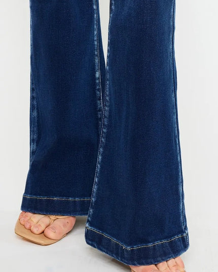 Kancan Button Fly High Rise Flare Jeans - THE AMERICAN BLUE