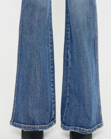 Kancan Cat's Whiskers High Waist Flare Jeans - THE AMERICAN BLUE
