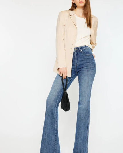 Kancan Cat's Whiskers High Waist Flare Jeans - THE AMERICAN BLUE