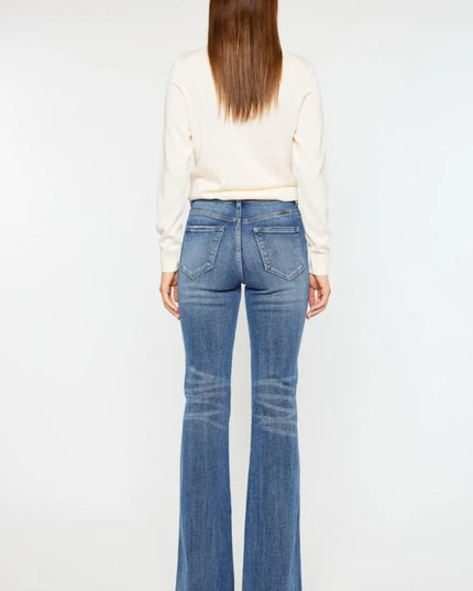 Kancan Cat's Whiskers High Waist Flare Jeans - THE AMERICAN BLUE