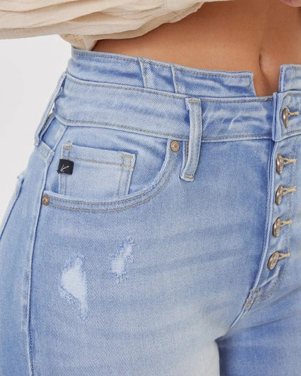 Kancan Curvy High Rise Flare Jeans - THE AMERICAN BLUE