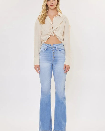Kancan Curvy High Rise Flare Jeans - THE AMERICAN BLUE
