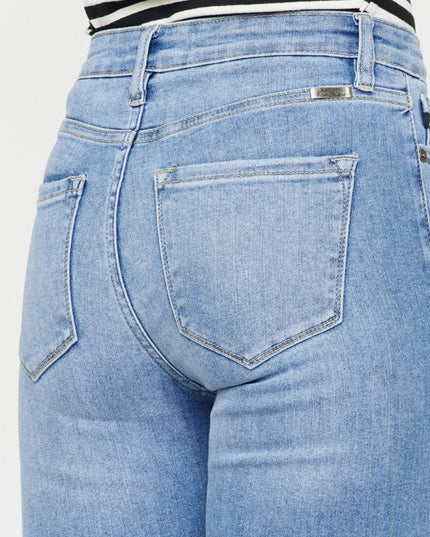 Kancan Distressed Cat's Whiskers Button Fly Jeans - THE AMERICAN BLUE