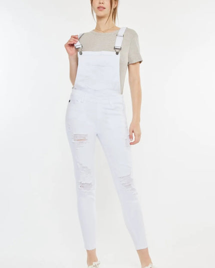 Kancan Distressed Skinny Denim Overalls - THE AMERICAN BLUE