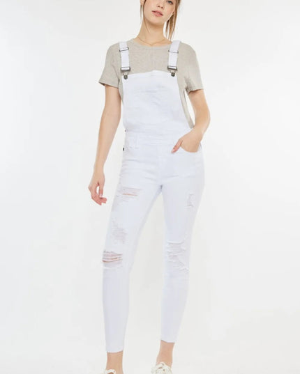 Kancan Distressed Skinny Denim Overalls - THE AMERICAN BLUE