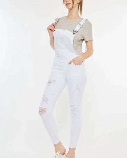 Kancan Distressed Skinny Denim Overalls - THE AMERICAN BLUE