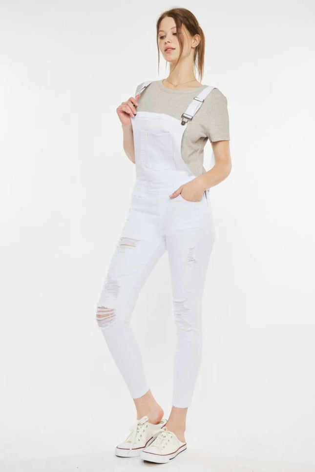 Kancan Distressed Skinny Denim Overalls - THE AMERICAN BLUE