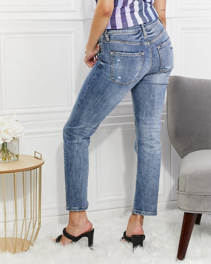 Kancan Full Size Amara High Rise Slim Straight Jeans Plus Size - THE AMERICAN BLUE