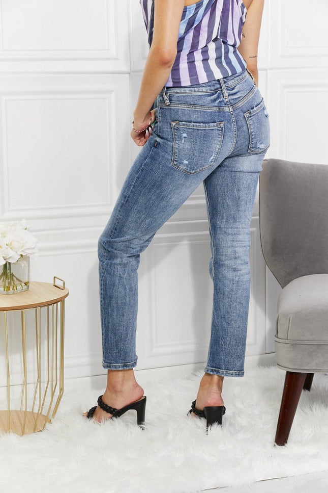Kancan Full Size Amara High Rise Slim Straight Jeans Plus Size - THE AMERICAN BLUE