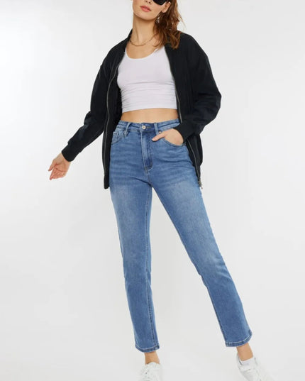 Kancan Full Size Cat's Whiskers High Waist Jeans - THE AMERICAN BLUE