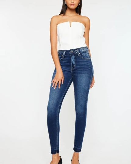 Kancan Full Size High Rise Ankle Skinny Jeans - THE AMERICAN BLUE