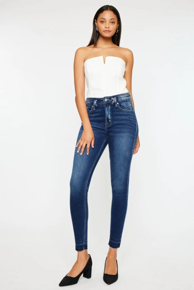 Kancan Full Size High Rise Ankle Skinny Jeans - THE AMERICAN BLUE