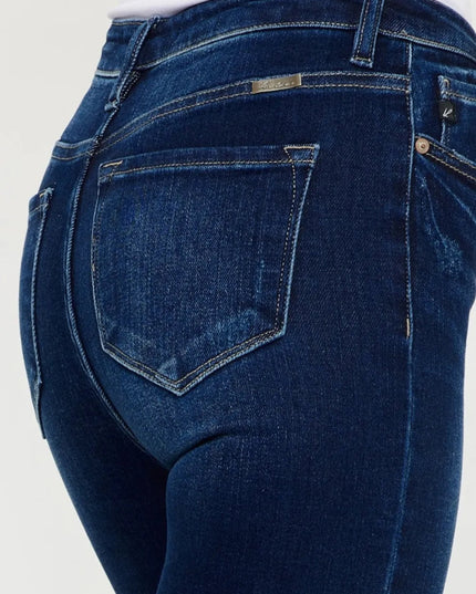 Kancan Full Size High Rise Frayed Ankle Skinny Jeans - THE AMERICAN BLUE