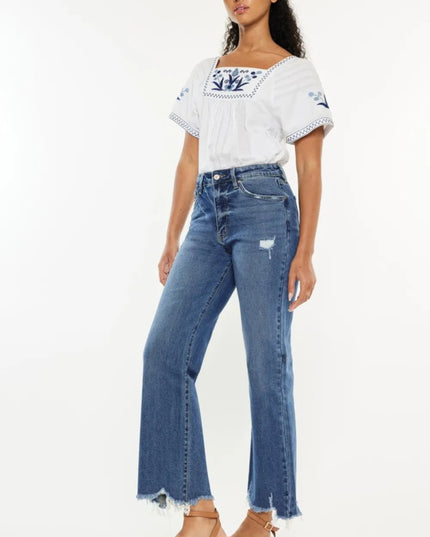 Kancan Full Size High Rise Slim Wide Leg Jeans - THE AMERICAN BLUE