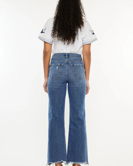 Kancan Full Size High Rise Slim Wide Leg Jeans - THE AMERICAN BLUE