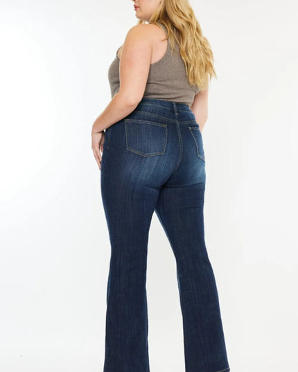Kancan Full Size Mid Rise Flare Jeans - THE AMERICAN BLUE
