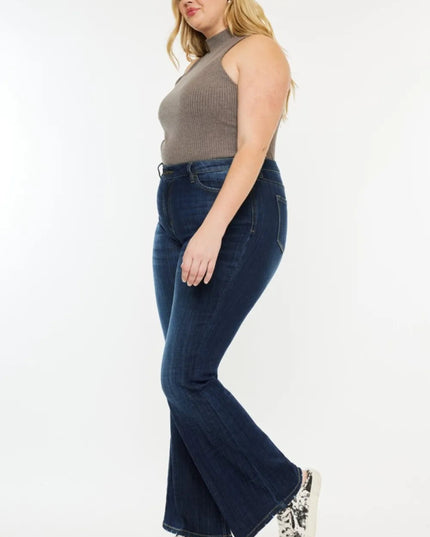 Kancan Full Size Mid Rise Flare Jeans - THE AMERICAN BLUE