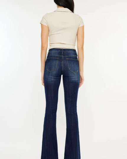 Kancan Full Size Mid Rise Slim Flare Jeans - THE AMERICAN BLUE