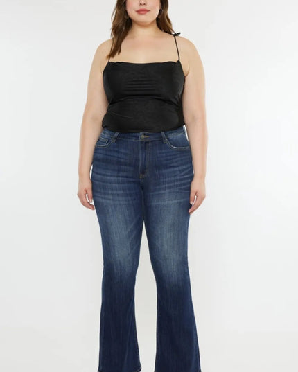 Kancan Full Size Mid Rise Slim Flare Jeans - THE AMERICAN BLUE