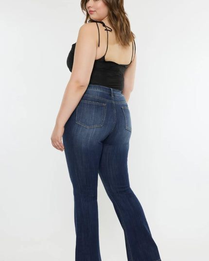 Kancan Full Size Mid Rise Slim Flare Jeans - THE AMERICAN BLUE