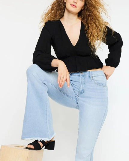 Kancan High Rise Curvy Flare Jeans - THE AMERICAN BLUE