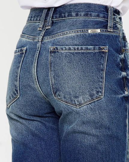 Kancan High Rise Distressed Mom Fit Jeans - THE AMERICAN BLUE