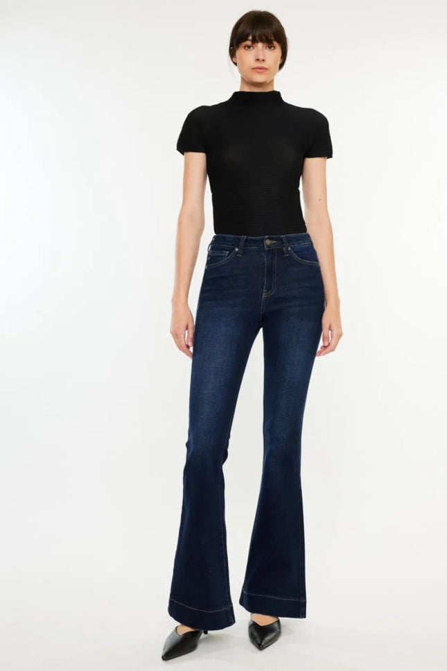 Kancan High Rise Slim Flare Jeans - THE AMERICAN BLUE