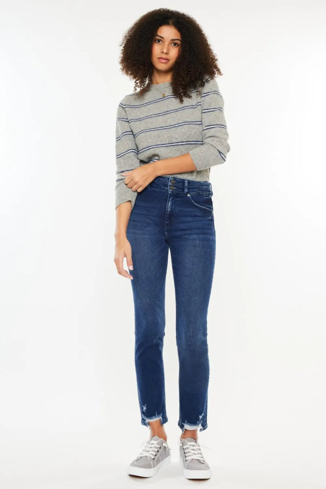 Kancan High Rise Slim Straight Jeans - THE AMERICAN BLUE