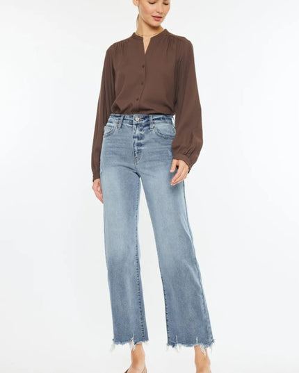 Kancan High Rise Slim Wide Leg Jeans - THE AMERICAN BLUE