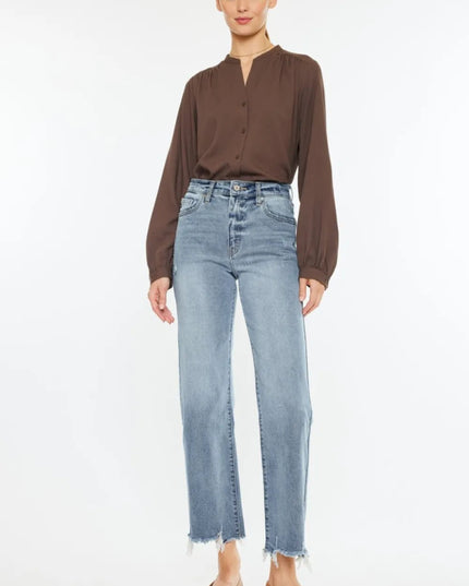 Kancan High Rise Slim Wide Leg Jeans - THE AMERICAN BLUE