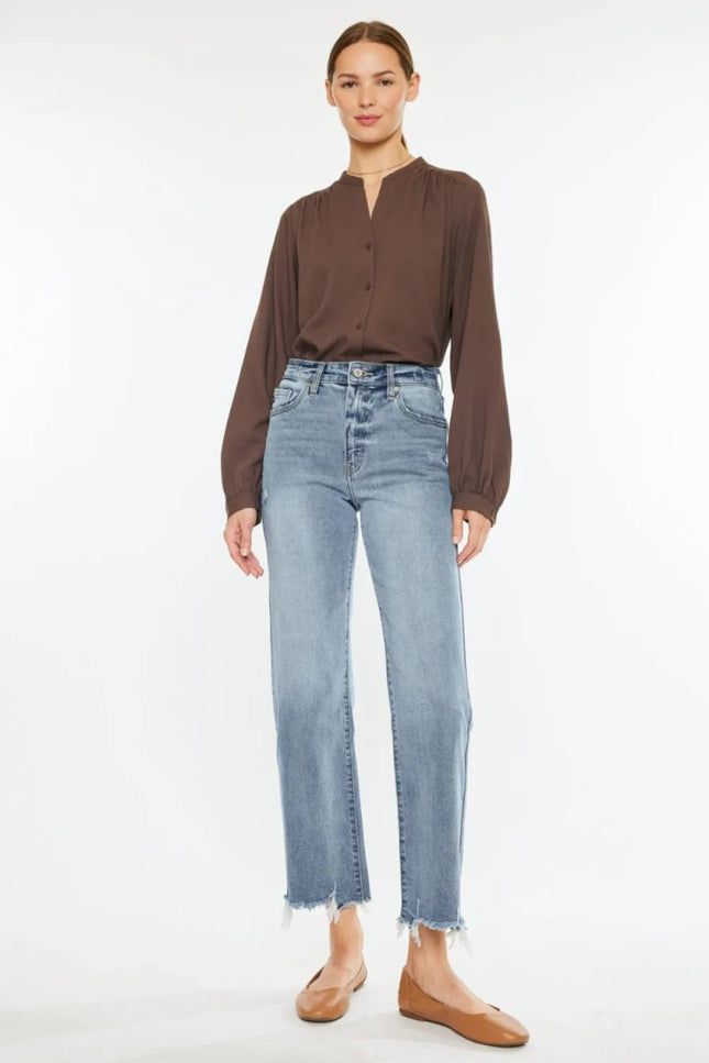 Kancan High Rise Slim Wide Leg Jeans - THE AMERICAN BLUE