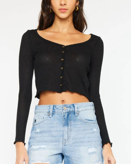 Kancan High Waist Frayed Denim Shorts - THE AMERICAN BLUE