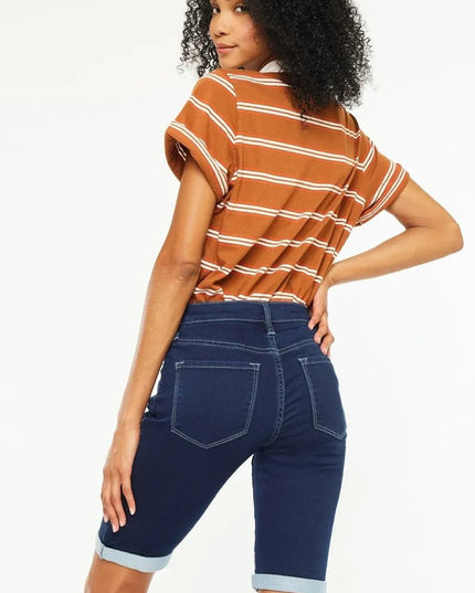 Kancan Mid Rise Bermuda Denim Shorts - THE AMERICAN BLUE