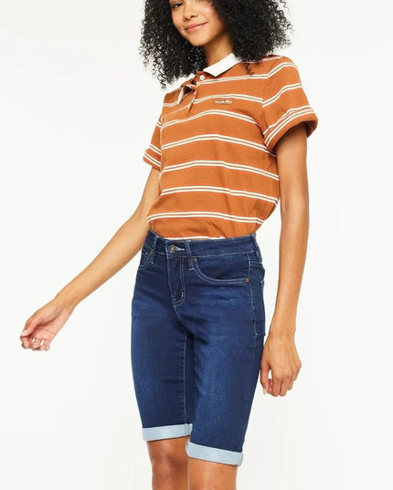 Kancan Mid Rise Bermuda Denim Shorts - THE AMERICAN BLUE