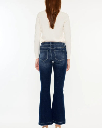 Kancan Mid Rise Button Fly Flare Jeans - THE AMERICAN BLUE