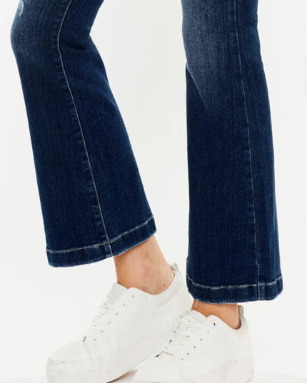 Kancan Mid Rise Button Fly Flare Jeans - THE AMERICAN BLUE