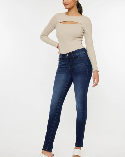 Kancan Mid Rise Gradient Skinny Jeans - THE AMERICAN BLUE