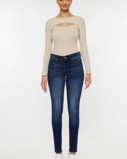 Kancan Mid Rise Gradient Skinny Jeans - THE AMERICAN BLUE