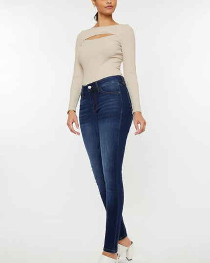 Kancan Mid Rise Gradient Skinny Jeans - THE AMERICAN BLUE