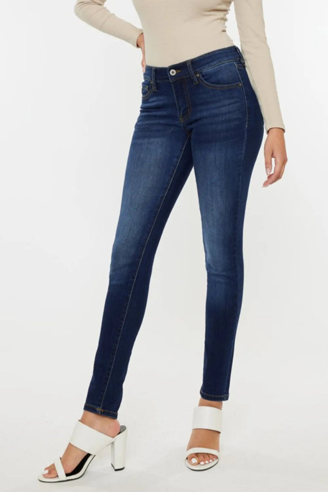 Kancan Mid Rise Gradient Skinny Jeans - THE AMERICAN BLUE