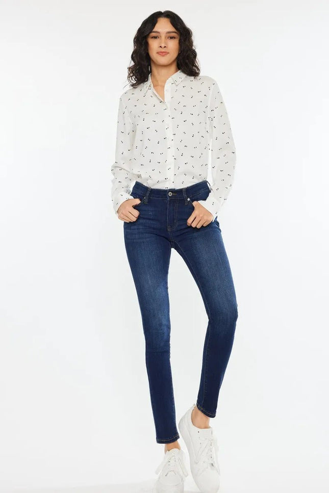 Kancan Mid Rise Super Skinny Jeans - THE AMERICAN BLUE