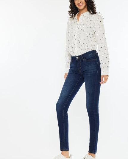 Kancan Mid Rise Super Skinny Jeans - THE AMERICAN BLUE