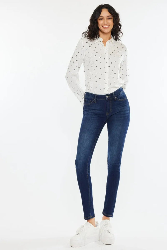Kancan Mid Rise Super Skinny Jeans - THE AMERICAN BLUE
