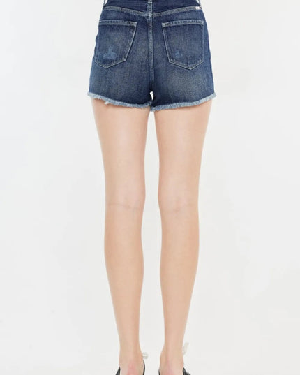 Kancan Raw Hem Button Fly Denim Shorts - THE AMERICAN BLUE