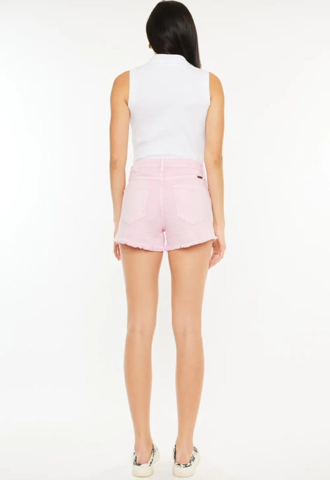 Kancan Raw Hem High Waist Denim Shorts - THE AMERICAN BLUE